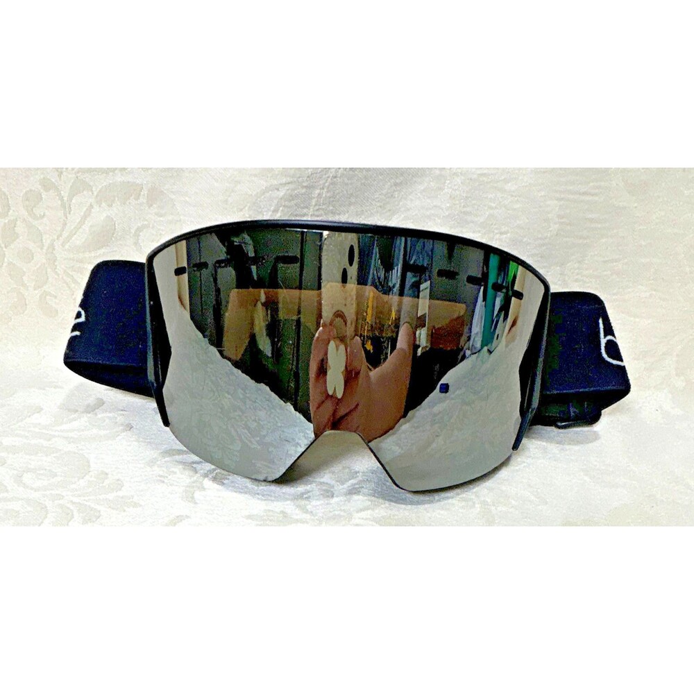 Bollé Bedrock Ski Snowboard Goggles Black Frame Silver Mirror Lens Adult Medium